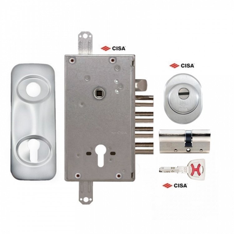Σετ Κλειδαριάς θωρακισμένης πόρτας Cisa Revolution Pro με κύλινδρο Cisa Ap4s &amp; Defender CISA 06490