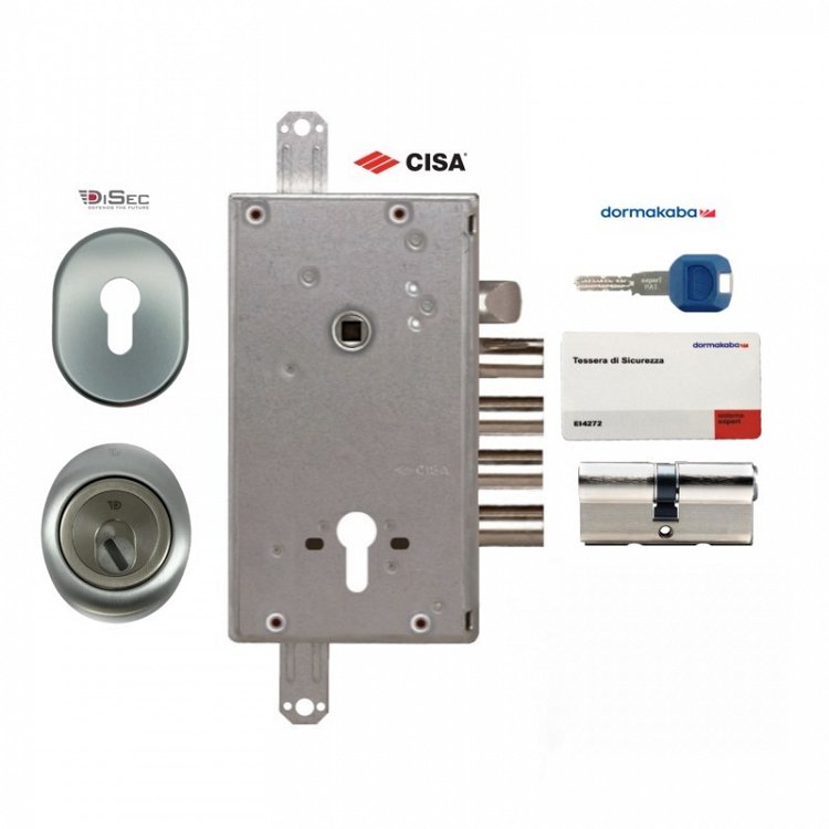 Σετ Κλειδαριά θωρακισμένης πόρτας Cisa Revolution Pro με κύλινδρο Kaba Expert Plus &amp; Defender Disec MRM500