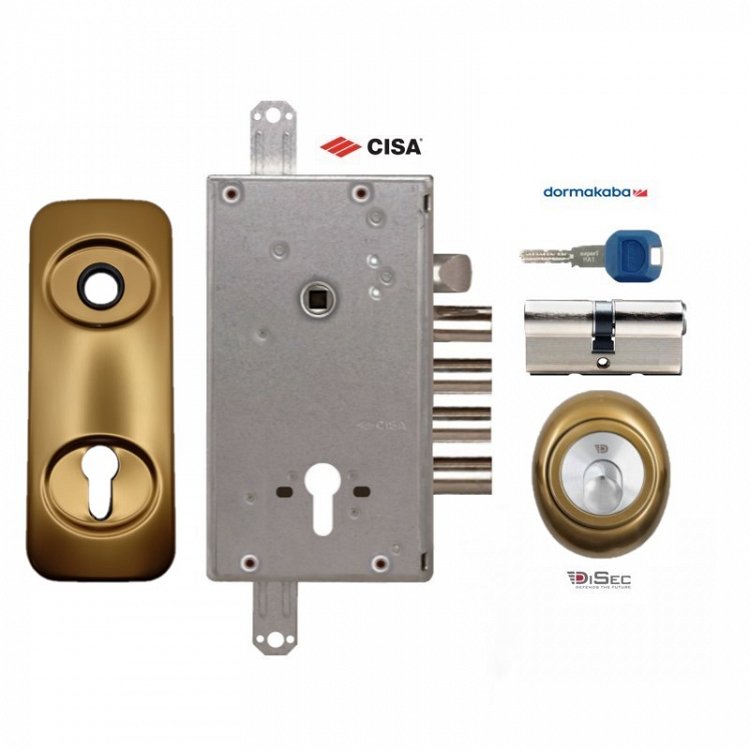 Σετ Κλειδαριά θωρακισμένης πόρτας Cisa Revolution Pro με κύλινδρο Kaba Expert Plus &amp; Defender Disec MRM500