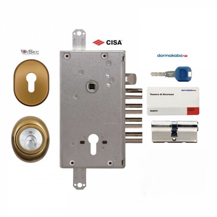 Σετ Κλειδαριά θωρακισμένης πόρτας Cisa Revolution Pro με κύλινδρο Kaba Expert Plus &amp; Defender Disec MRM500