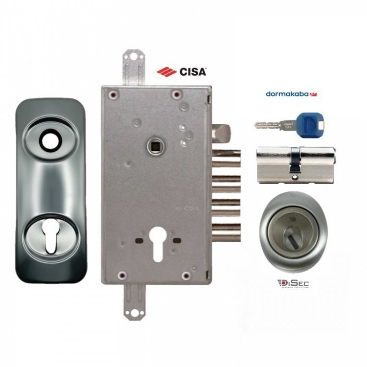 Σετ Κλειδαριά θωρακισμένης πόρτας Cisa Revolution Pro με κύλινδρο Kaba Expert Plus &amp; Defender Disec MRM500