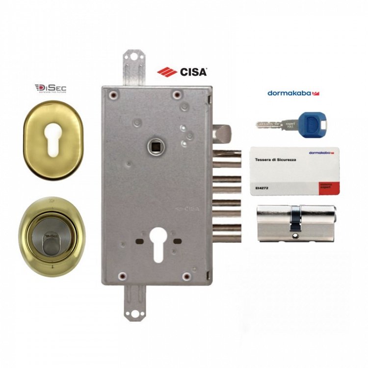 Σετ Κλειδαριά θωρακισμένης πόρτας Cisa Revolution Pro με κύλινδρο Kaba Expert Plus &amp; Defender Disec MRM500