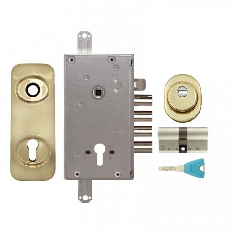 Σετ Κλειδαριά θωρακισμένης πόρτας Cisa Revolution Pro με κύλινδρο Keso 8000 Ω2 &amp; Defender Disec BKD250