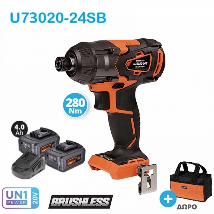 ΣΕΤ Παλμικό Κατσαβίδι Επαναφορτιζόμενο 20V Krausmann (U73020-24SB)