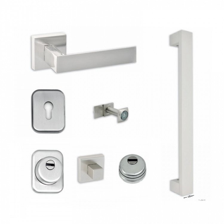 Σετ Πόμολα Θωρακισμένης Πόρτας Best SD4 Νίκελ/Μαύρο Ματ