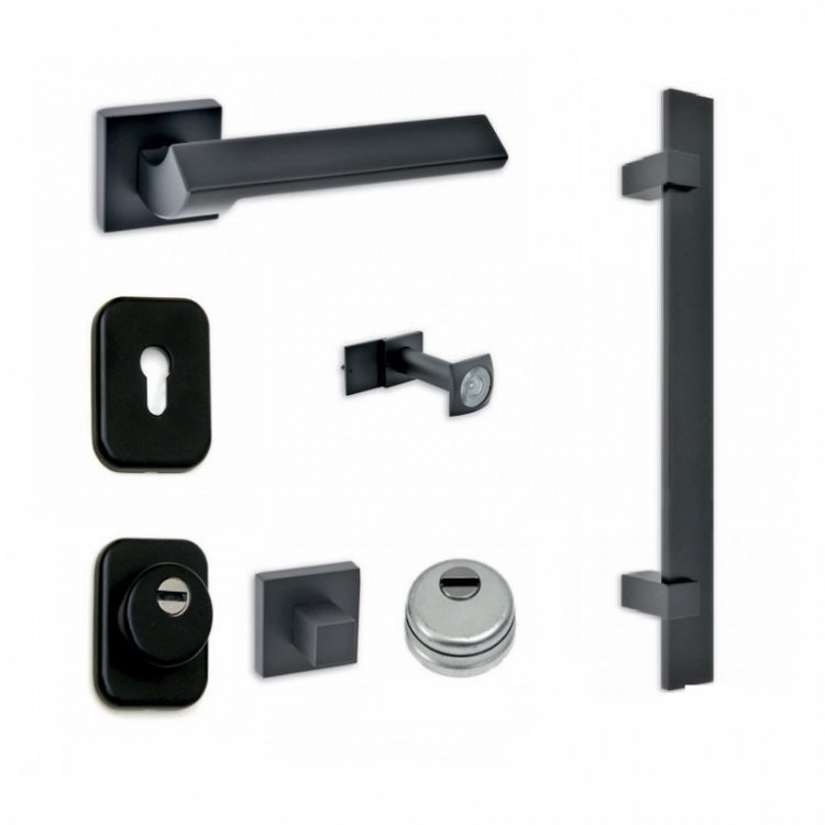 Σετ Πόμολα Θωρακισμένης Πόρτας Best SD100 Νίκελ/Μαύρο Ματ