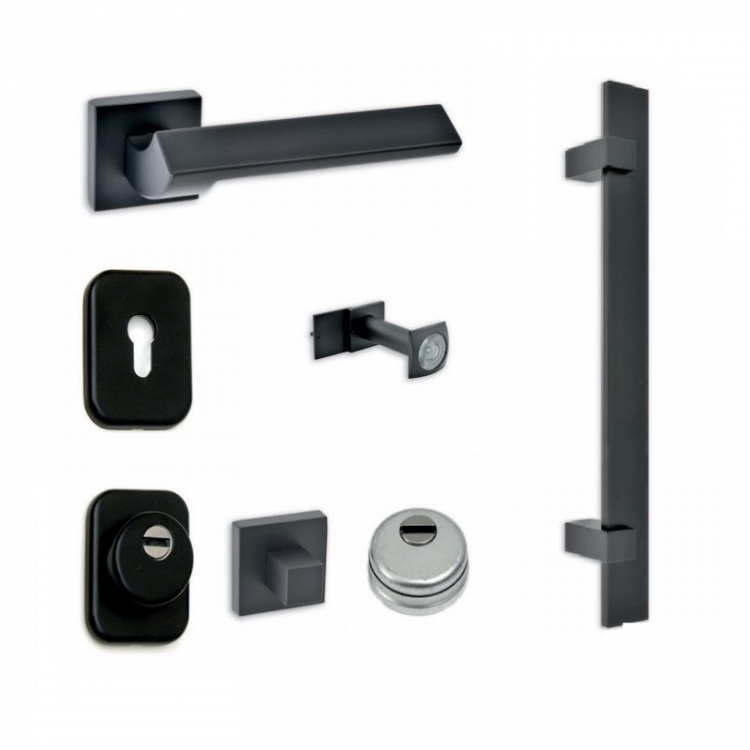 Σετ Πόμολα Θωρακισμένης Πόρτας Best SD100 Νίκελ/Μαύρο Ματ