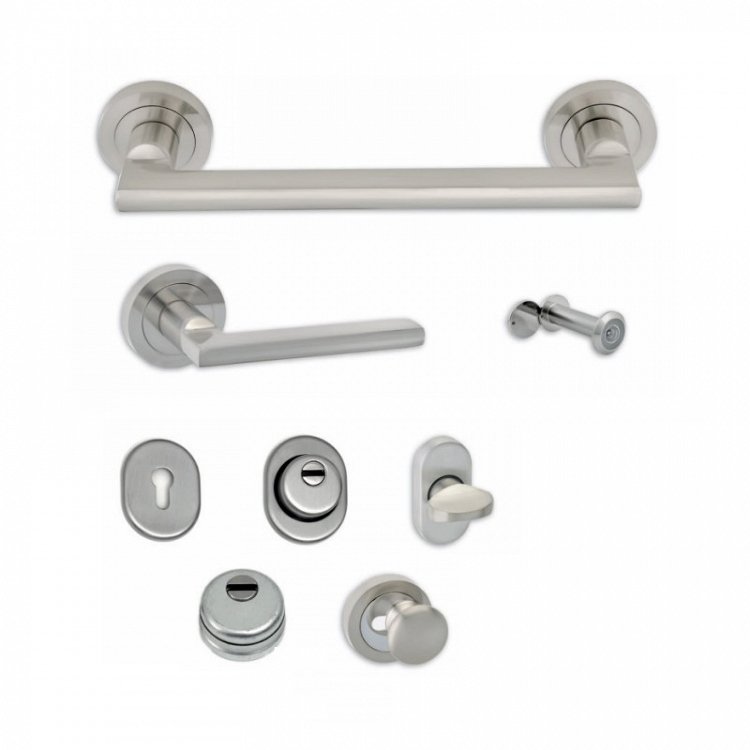 Σετ Πόμολα Θωρακισμένης Πόρτας Best SD102 Νίκελ/Μαύρο Ματ