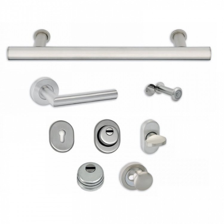 Σετ Πόμολα Θωρακισμένης Πόρτας Best SD103 Νίκελ/Μαύρο Ματ