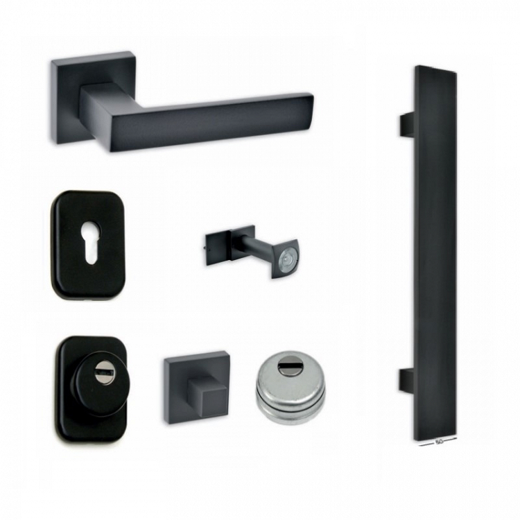 Σετ Πόμολα Θωρακισμένης Πόρτας Best SD2 Νίκελ/Χρυσό/Μαύρο Ματ