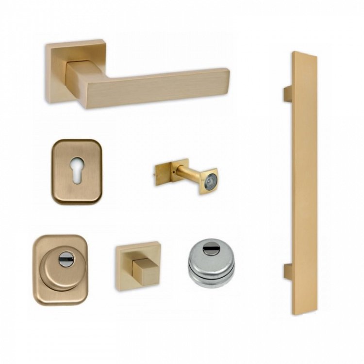 Σετ Πόμολα Θωρακισμένης Πόρτας Best SD2 Νίκελ/Χρυσό/Μαύρο Ματ