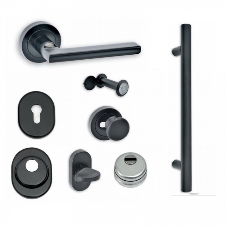 Σετ Πόμολα Θωρακισμένης Πόρτας Best SD3 Νίκελ/Αντικέ/Χρυσό/Μαύρο Ματ