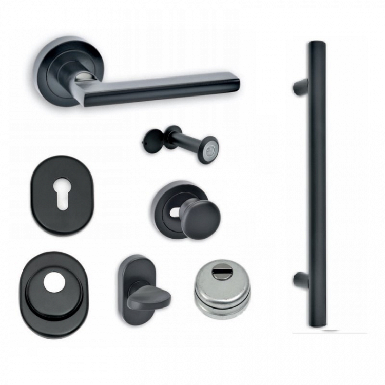 Σετ Πόμολα Θωρακισμένης Πόρτας Best SD3 Νίκελ/Αντικέ/Χρυσό/Μαύρο Ματ