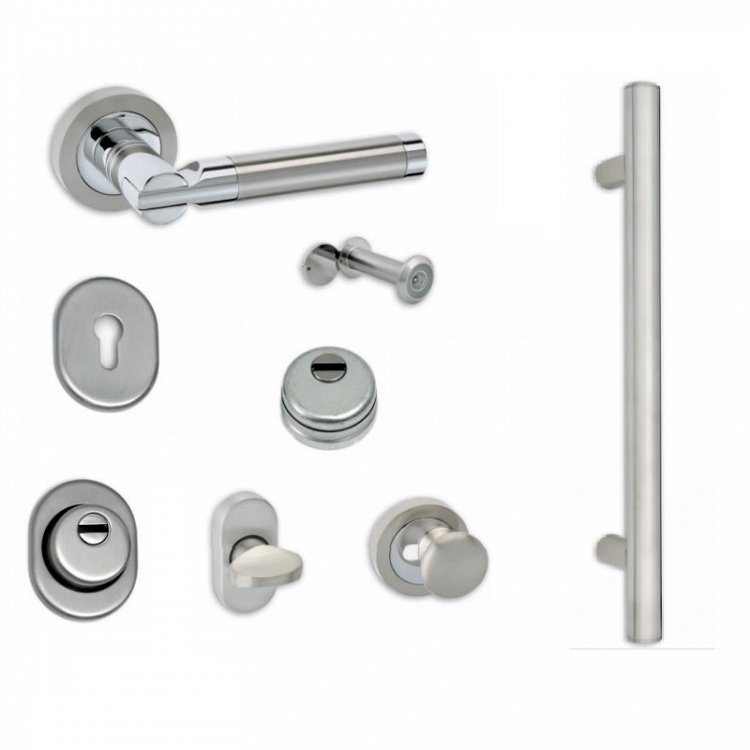 Σετ Πόμολα Θωρακισμένης Πόρτας Best SD3 Νίκελ/Αντικέ/Χρυσό/Μαύρο Ματ