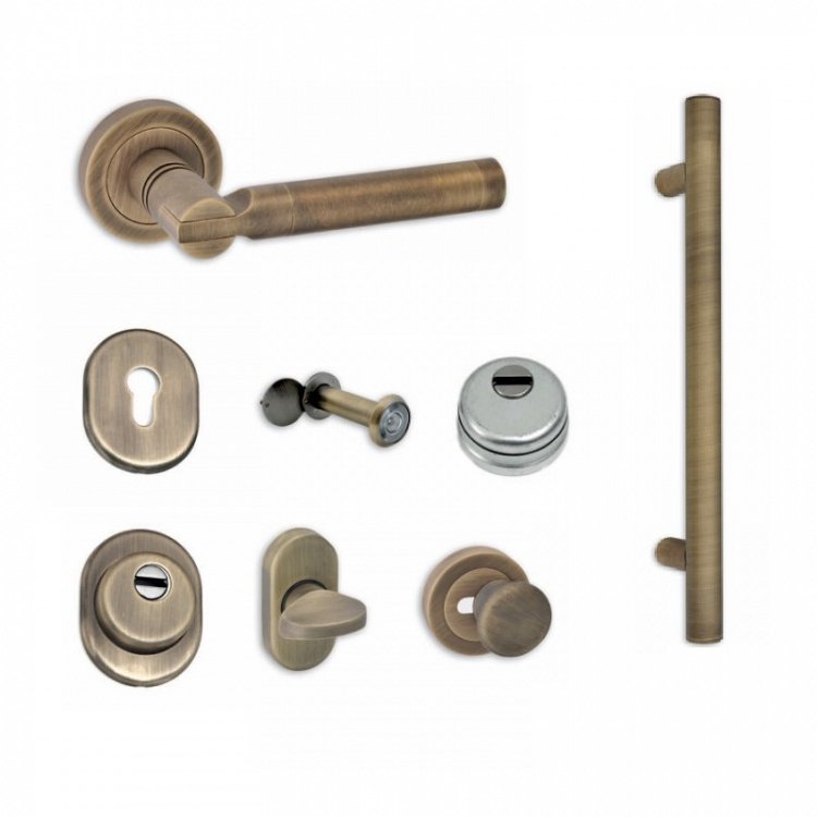 Σετ Πόμολα Θωρακισμένης Πόρτας Best SD3 Νίκελ/Αντικέ/Χρυσό/Μαύρο Ματ