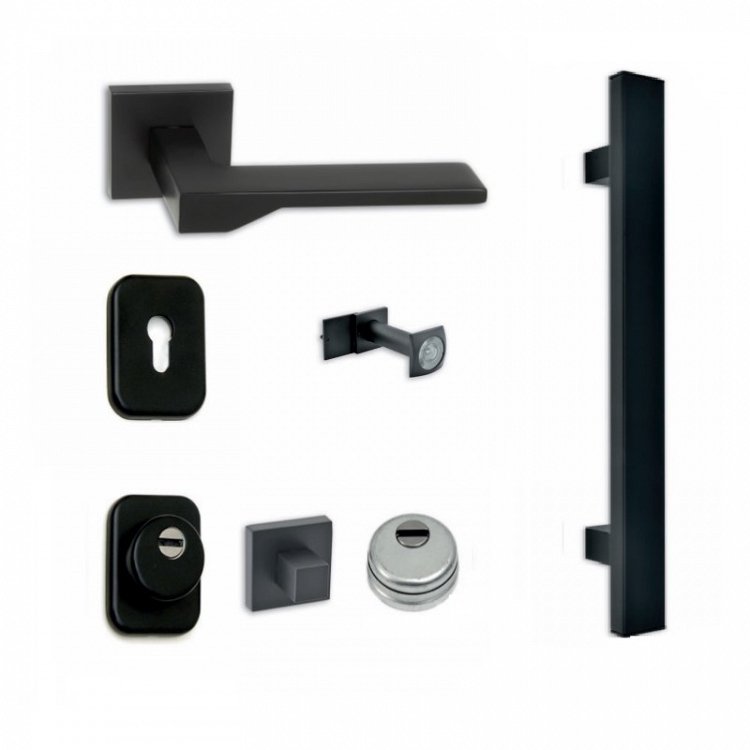 Σετ Πόμολα Θωρακισμένης Πόρτας Best SD4 Νίκελ/Μαύρο Ματ