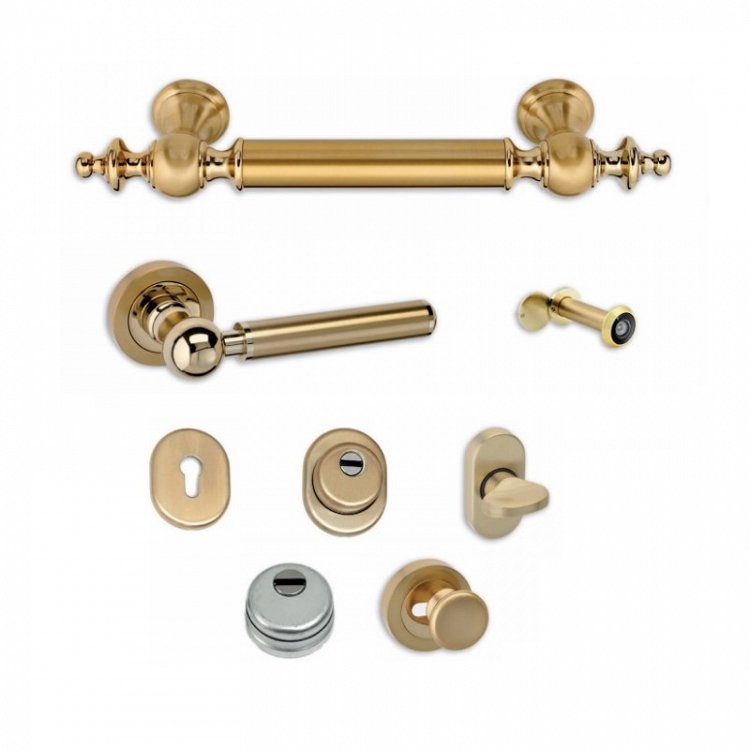 Σετ Πόμολα Θωρακισμένης Πόρτας Best SD6 Αντικέ/Χρυσό Ματ