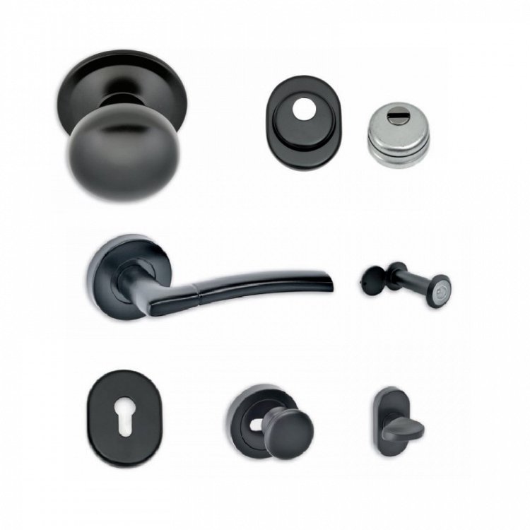 Σετ Πόμολα Θωρακισμένης Πόρτας Best SD9 Νίκελ/Χρυσό/Μαύρο Ματ