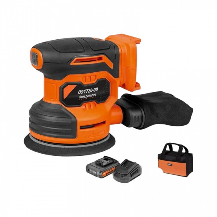 ΣΕΤ Τριβείο Έκκεντρο Περιστροφικό Ø125 Επαναφορτιζόμενo 20V Krausmann (U91720-12S)