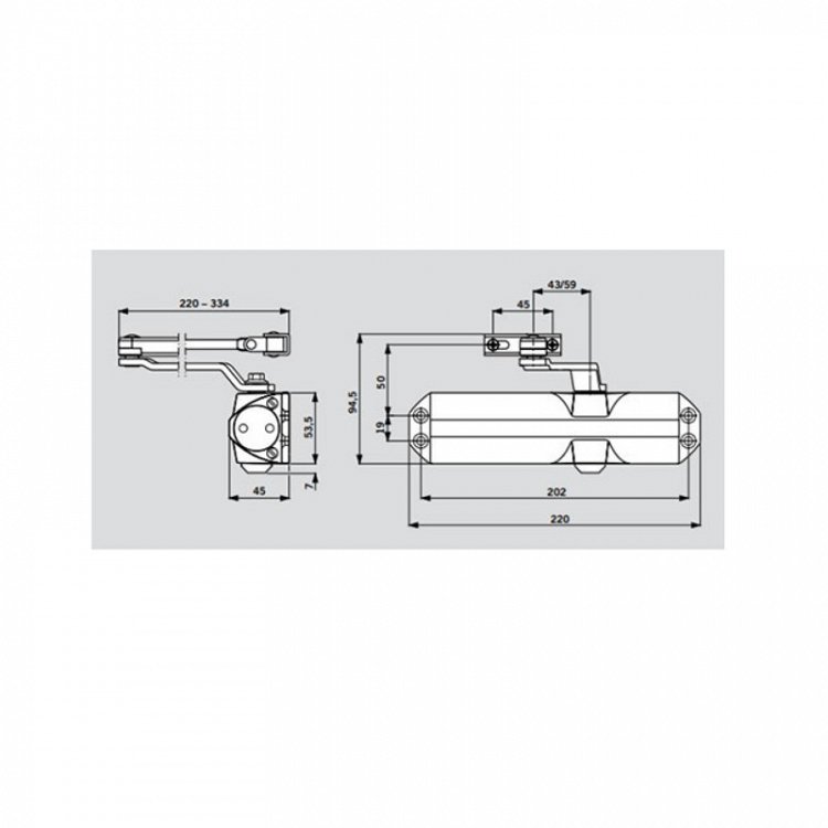 Σούστα Επαναφοράς Πόρτας Dorma TS68 No 2-4
