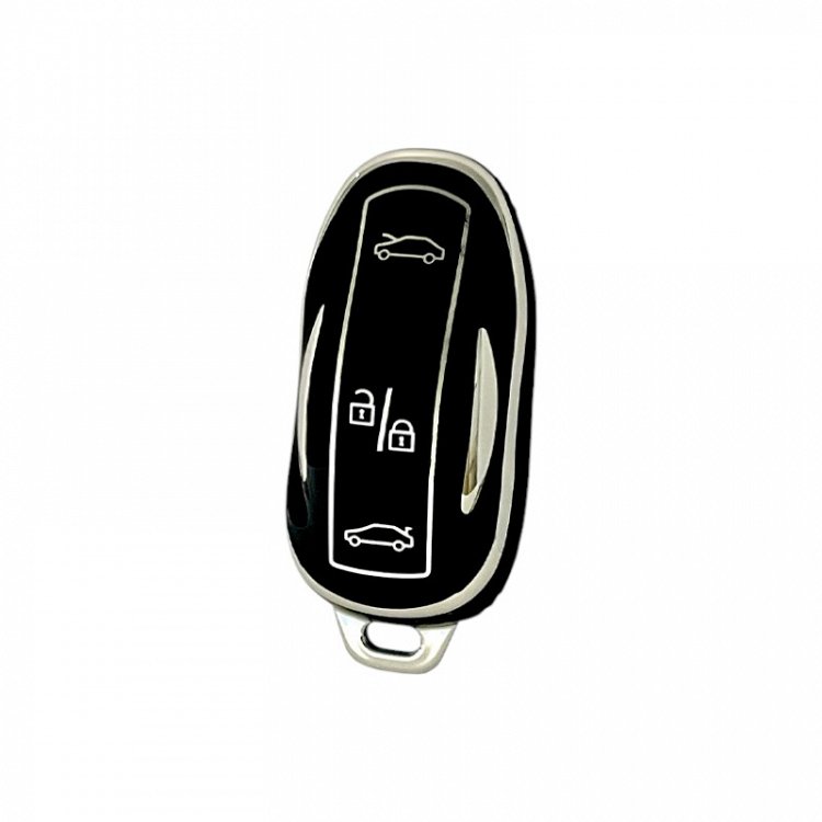 Θήκη Προστασίας (TPU) Tesla με 3 Κουμπιά σε Μαύρο-Νικέλ Φινίρισμα