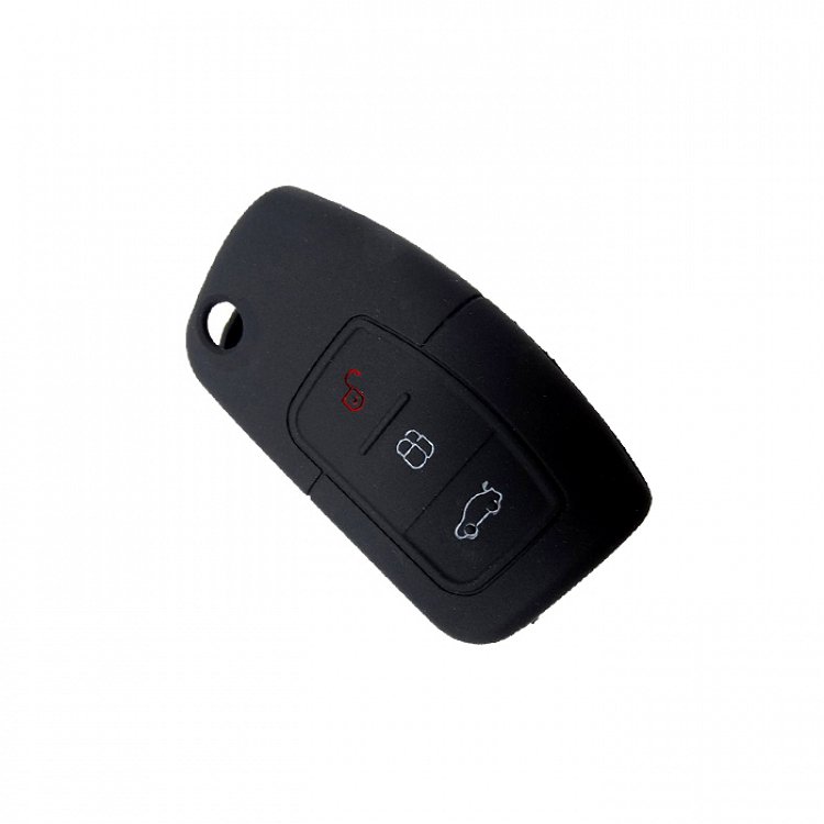 Θήκη Σιλικόνης αναδιπλούμενου κλειδιού Ford με 3 Κουμπιά μαύρη