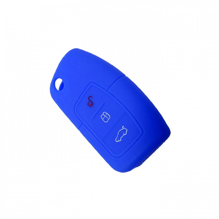 Θήκη Σιλικόνης αναδιπλούμενου κλειδιού Ford με 3 Κουμπιά μπλε