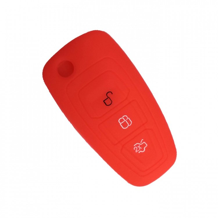 Θήκη Σιλικόνης αναδιπλούμενου τύπου Ford με 3 Κουμπιά κόκκινη
