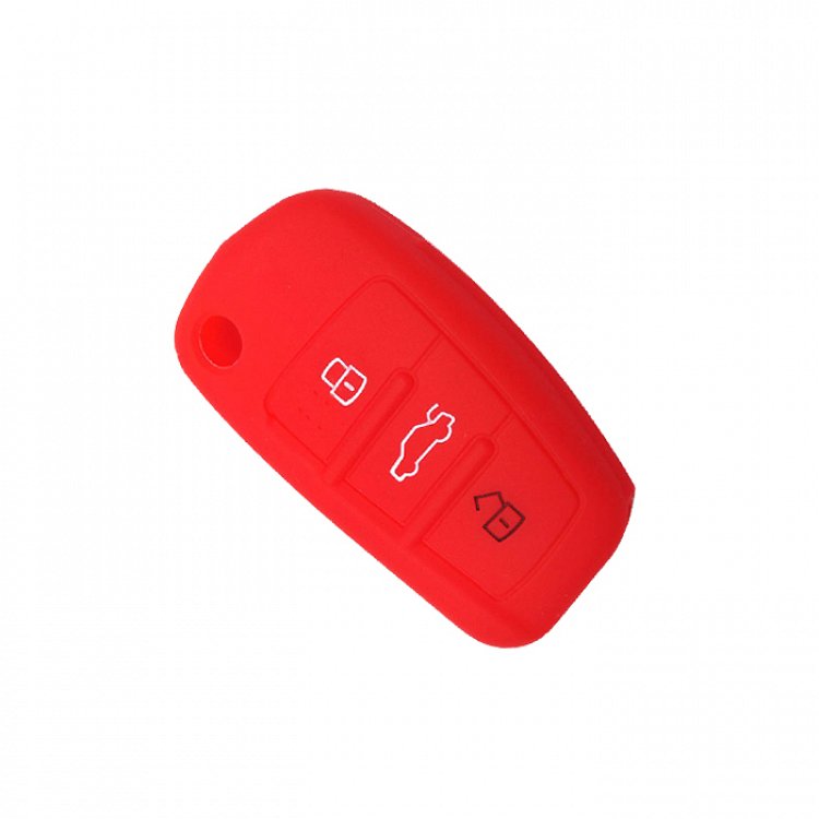 Θήκη Σιλικόνης Audi με 3 Κουμπιά κόκκινη