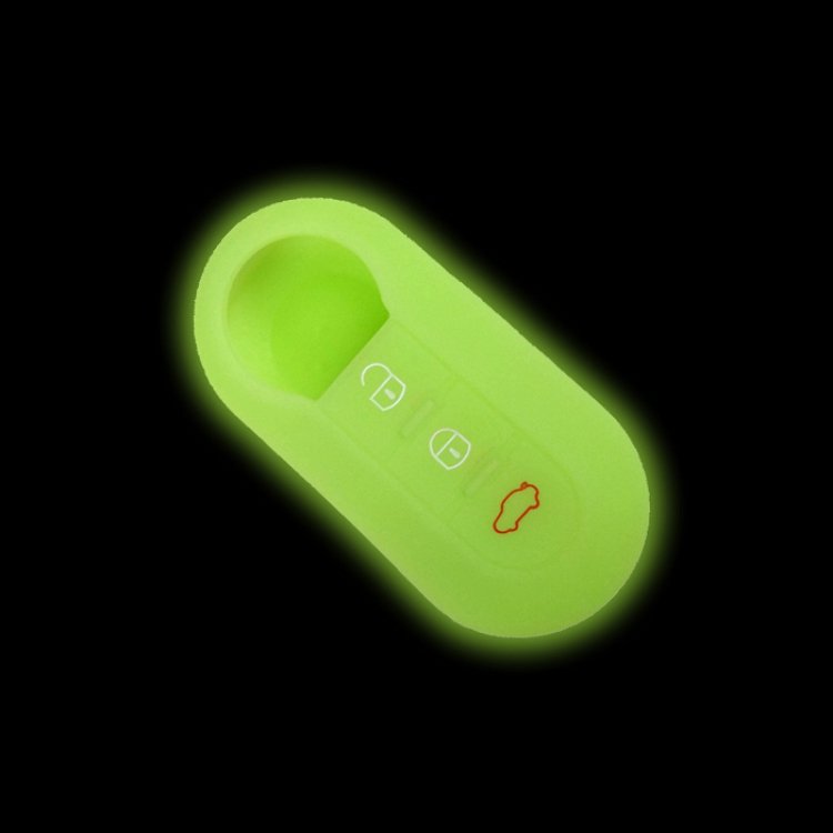 Θήκη Σιλικόνης Fiat/Lancia με 3 Κουμπιά φωσφοριζέ πράσινη