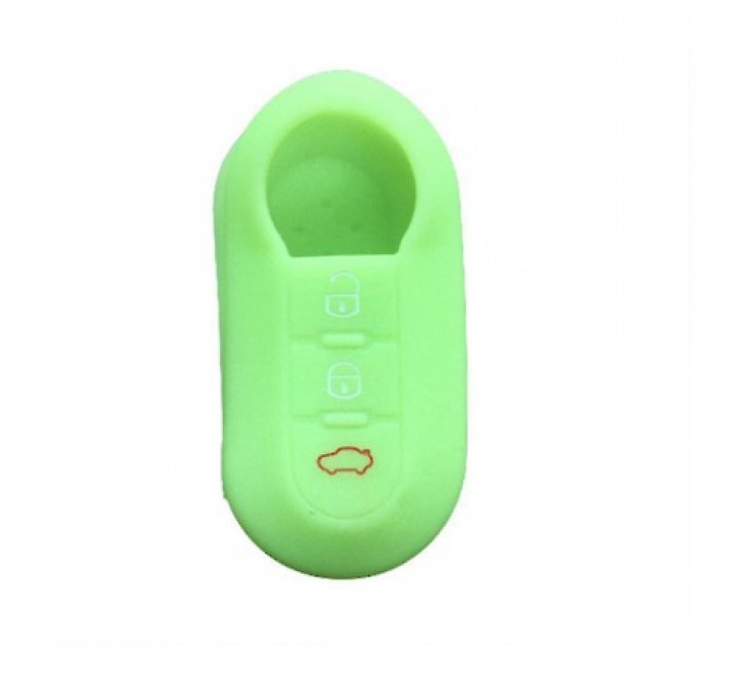 Θήκη Σιλικόνης Fiat/Lancia με 3 Κουμπιά φωσφοριζέ πράσινη