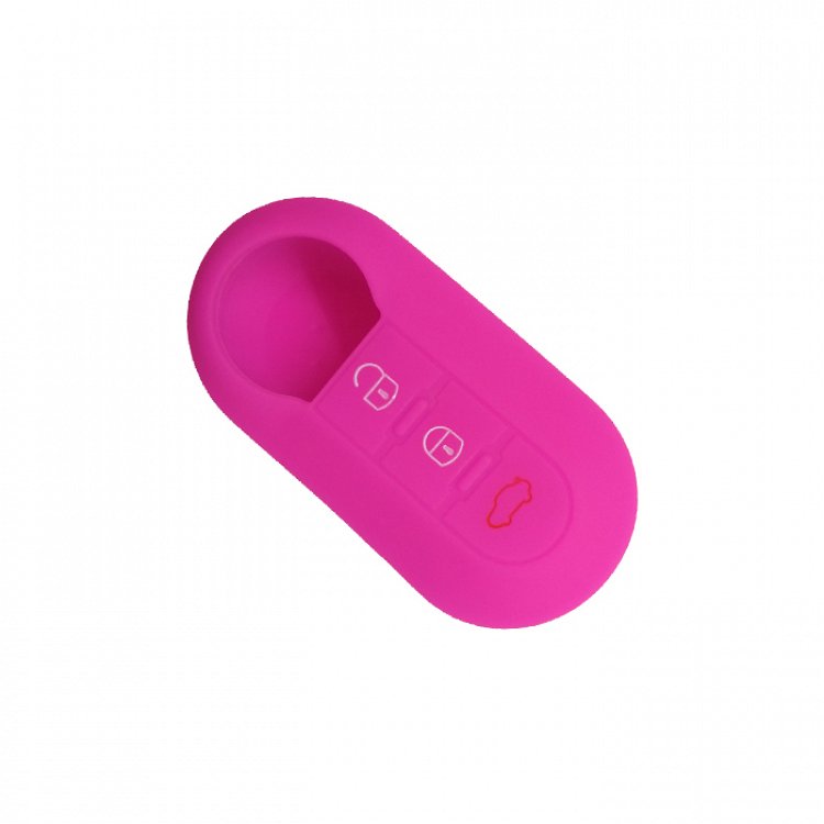 Θήκη Σιλικόνης Fiat/Lancia με 3 Κουμπιά ροζ