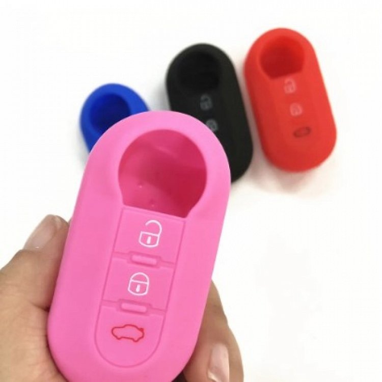 Θήκη Σιλικόνης Fiat/Lancia με 3 Κουμπιά ροζ