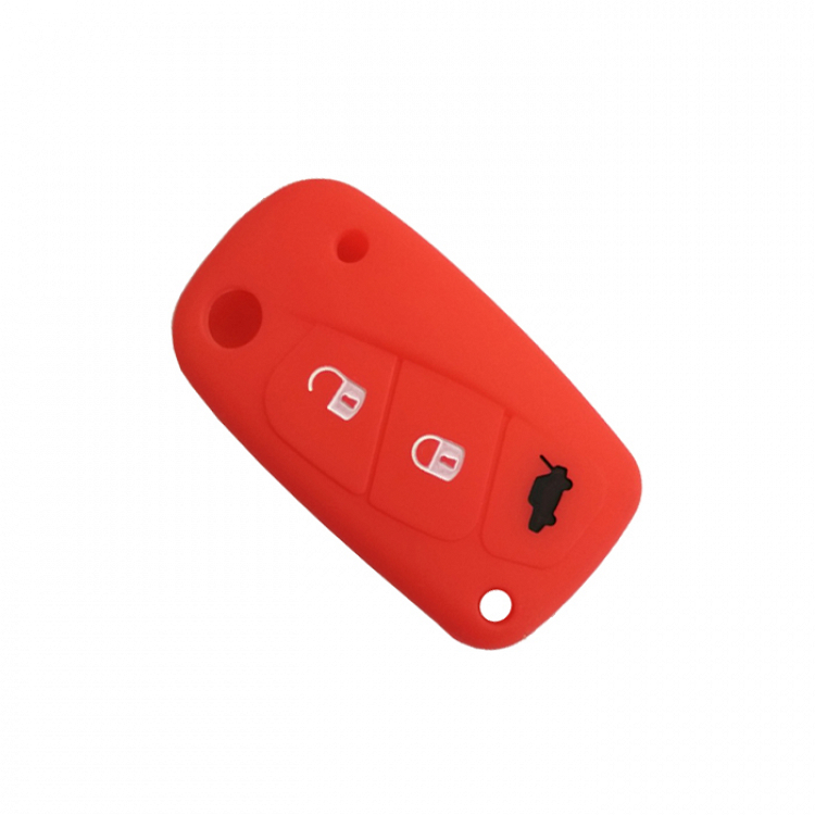 Θήκη Σιλικόνης Fiat με 3 Κουμπιά κόκκινη