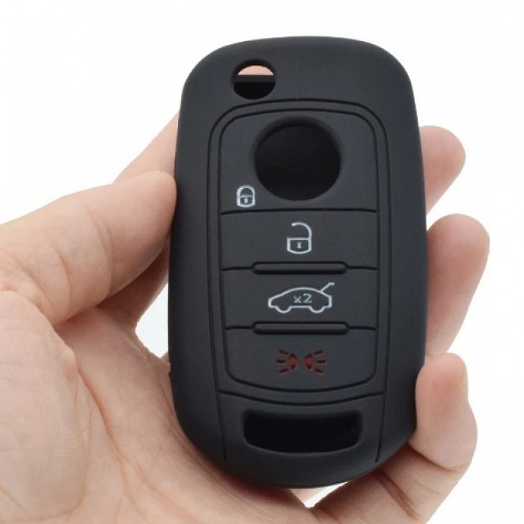 Θήκη Σιλικόνης Fiat με 4 Κουμπιά μαύρη