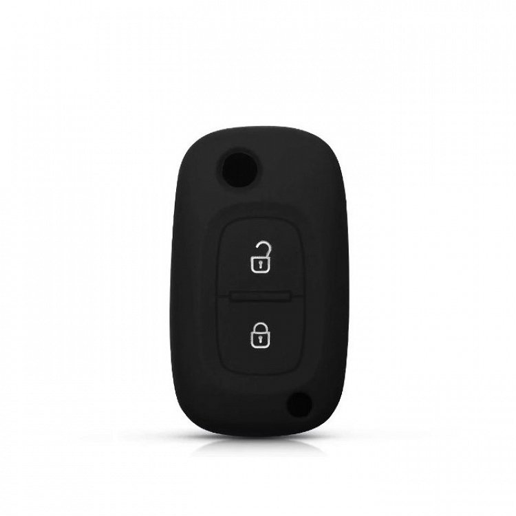 Θήκη Σιλικόνης Renault/Smart με 2 Κουμπιά μαύρη