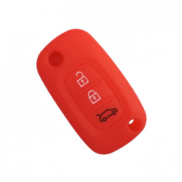 Θήκη Σιλικόνης Renault/Smart με 3 Κουμπιά κόκκινη