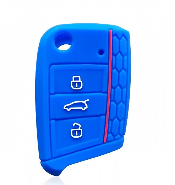 Θήκη Σιλικόνης Skoda/Seat/Volkswagen με 3 Κουμπιά μπλε