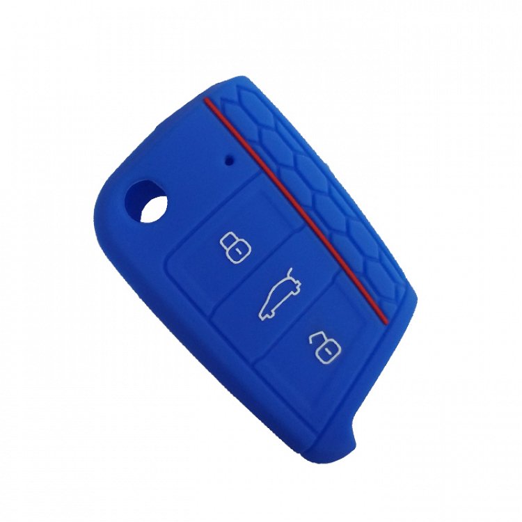 Θήκη Σιλικόνης Skoda/Seat/Volkswagen με 3 Κουμπιά μπλε