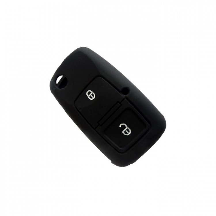 Θήκη Σιλικόνης Volkswagen/Seat/Skoda με 2 Κουμπιά μαύρη