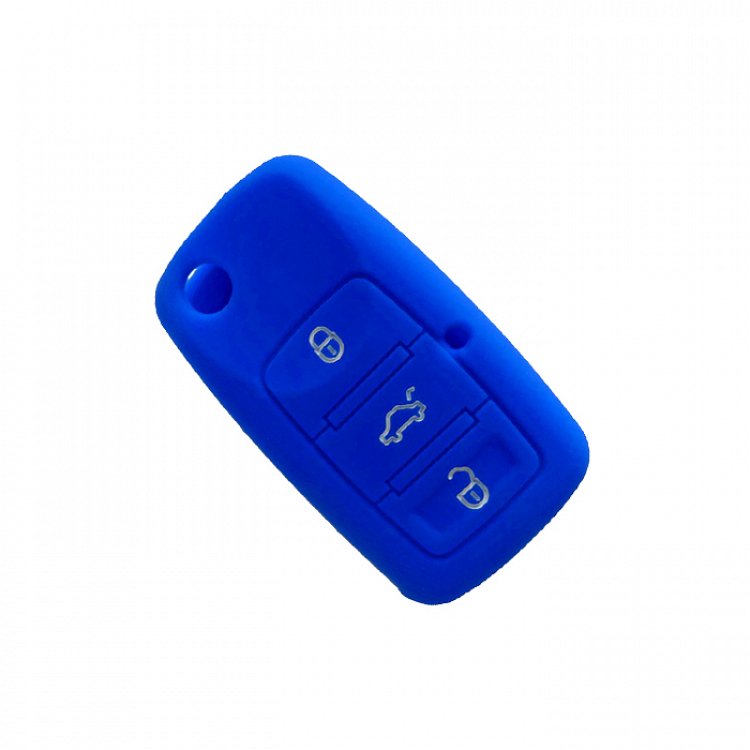 Θήκη Σιλικόνης Volkswagen/Skoda/Seat με 3 Κουμπιά μπλε