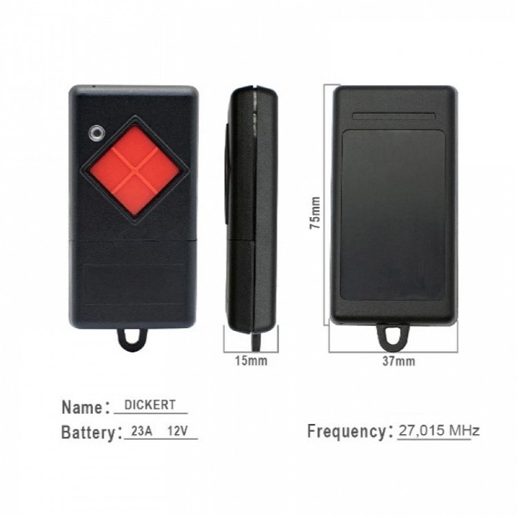 Τηλεκοντρόλ Γκαραζόπορτας χαμηλής συχνότητας Σταθερού Κωδικού 27,015 MHz