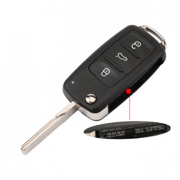 Τηλεχειριστήριο (5Κ0-837-202AD) τύπου Group Vag με 3 κουμπιά αναδιπλούμενο