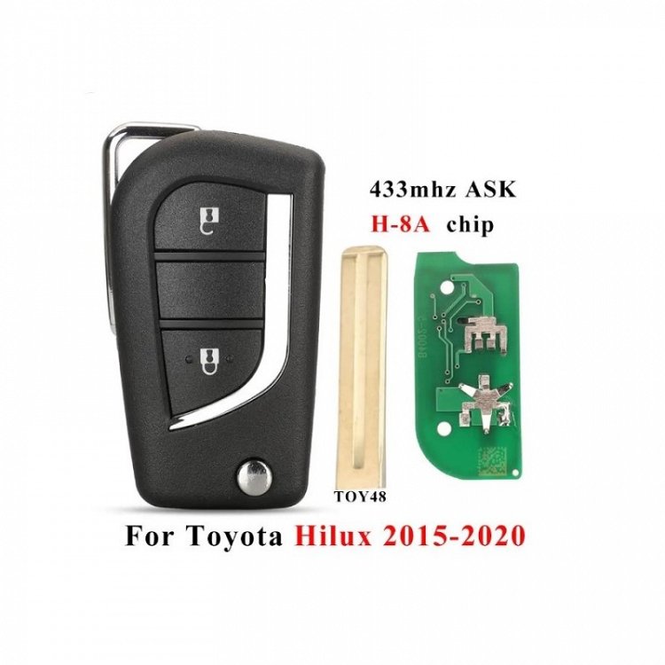 Τηλεχειριστήριο Αυτοκινήτου Toyota με 2 Κουμπιά Αναδιπλούμενο με Υποδοχή για Μεγάλη Μπαταρία-TOY48