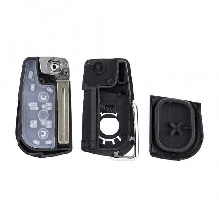 Τηλεχειριστήριο Αυτοκινήτου Toyota με 2 Κουμπιά Αναδιπλούμενο με Υποδοχή για Μεγάλη Μπαταρία-TOY48