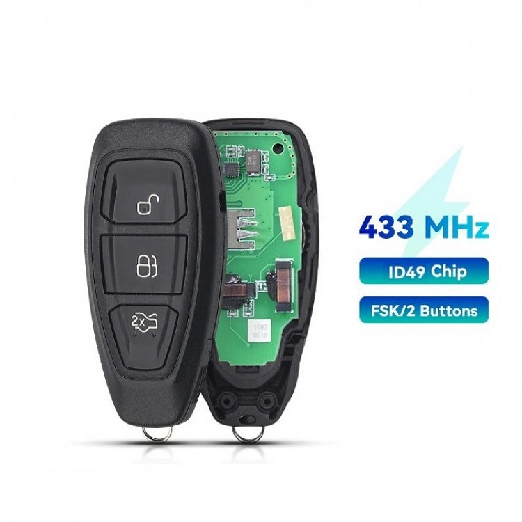 Τηλεχειριστήριο Ford με ID49 Chip λάμα HU101 και 3 κουμπιά (Keyless)