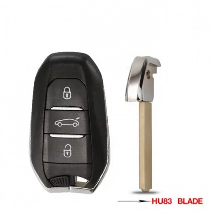 Τηλεχειριστήριο για Peugeot-Citroen(HITAG AES 4A) με λάμες HU83-VA2 με 3 Κουμπιά