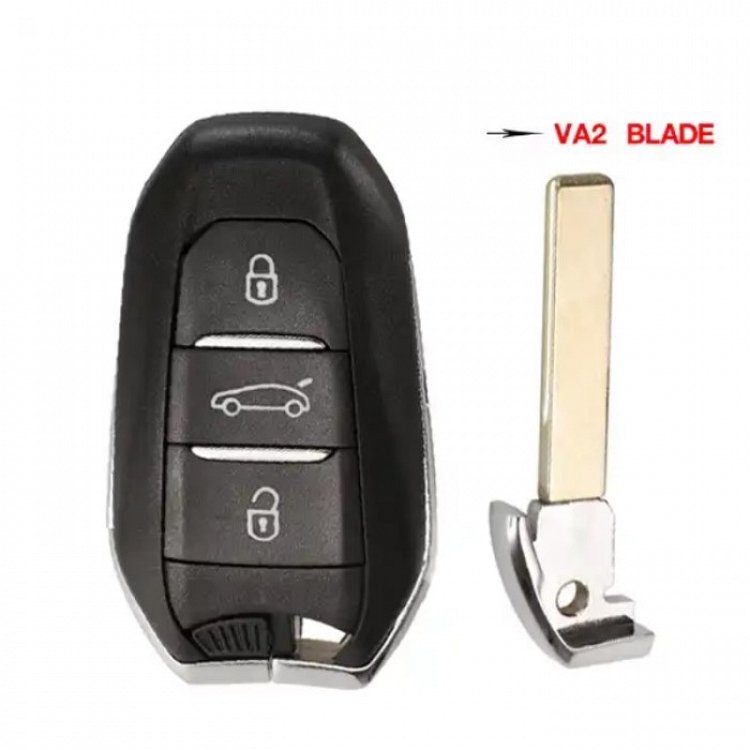 Τηλεχειριστήριο για Peugeot-Citroen (PCF7945-HITAG 2) με λάμες HU83-VA2 με 3 Κουμπιά