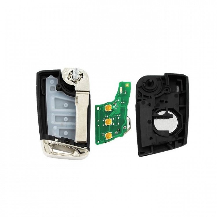 Τηλεχειριστήριο Megamos AES MQB Chip (KEYLESS) τύπου Group Vag με 3 κουμπιά και λάμα HU66 αναδιπλούμενο