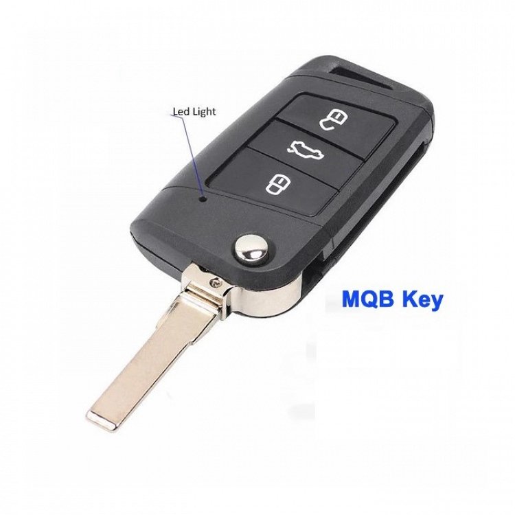 Τηλεχειριστήριο Megamos AES MQB Chip τύπου Group Vag με 3 κουμπιά και λάμα HU66 αναδιπλούμενο